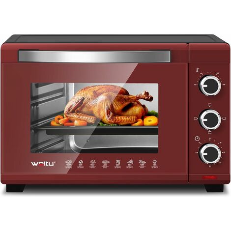 Woltu – Mini four 28L 1600W – Température 100-230°C – Minuterie 0-60 min – 3 modes de cuisson – Porte en verre – Nettoyage facile