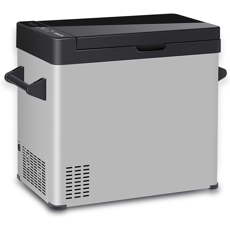 Mini Réfrigérateur Portable. Glacière pour Auto Congélateur de Voiture 60L. 81.2x36x59 cm. Argent + Noir - Woltu