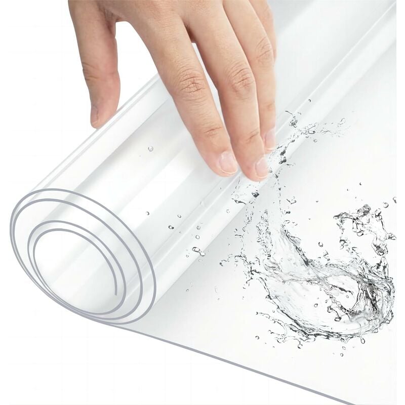 Woltu - Nappe Transparente Imperméable, Film de Protection pour Table en pvc, Épaisseur 1mm, 80x140cm