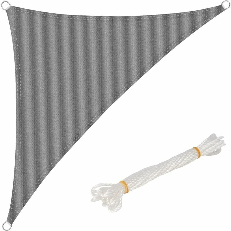 Outdoor Sun Shade Sail Patio Suncreen Awning Garden Sun Canopy uv Block Grey 5x5x7m - Woltu