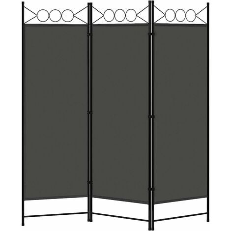 WOLTU Paravent Pliable, Brise-Vue Opaque à 3 Panneaux, Séparateur de Pièce Amovible, 167x172cm, Gris Foncé