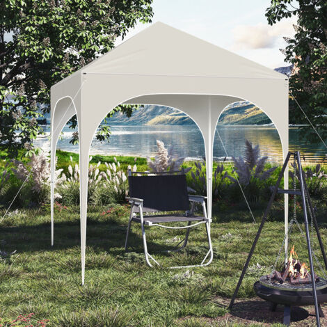 WOLTU Pavillon 2x2m, Faltpavillon Wasserdicht Partyzelt, Faltpavillon mit 4 Seitenwänden UV-Schutz 50+, Gartenpavillon mit Tragetasche, höhenverstellbarer, für Outdoor Garten Camping, Beige