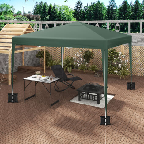 WOLTU Pavillon mit 4 Sandsäcke, 3x3m Faltpavillon Gartenpavillon höhenverstellbar, mit Tragetasche, wasserfest stabil UV-Schutz, Pop Up Partyzelt Outdoor, Grün