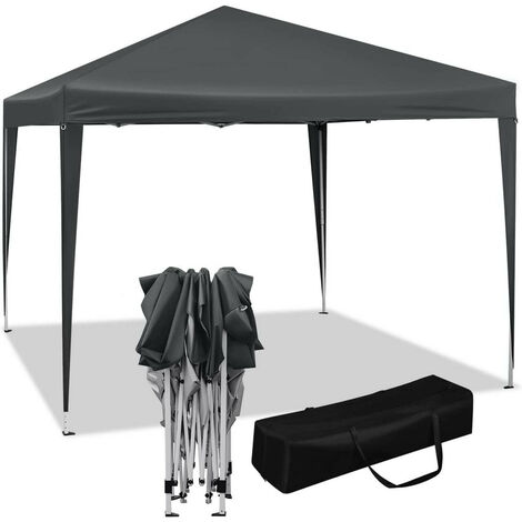 WOLTU Pavillon Pop-Up wasserdichter Sonnenschutz Terrasse Festival Pagodenzelt 3 x 3 m anthrazit