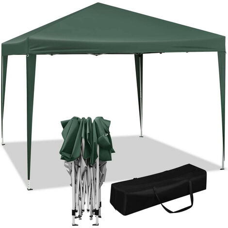 WOLTU Pavillon Pop-Up wasserdichter Sonnenschutz Terrasse Festival Pagodenzelt 3 x 3 m grün