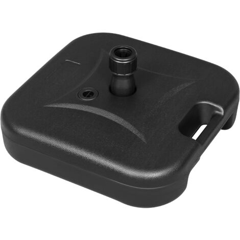 WOLTU Pied de Parasol 19 L à Remplir d'eau ou de Sable, Support de Parasol en HDPE, en Forme Carrée, Noir