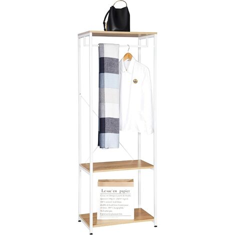 Woltu – Portant à vêtements en métal et bois 60 x 40 x 167 cm – Capacité de charge 20 kg – Design moderne pour salon ou bureau