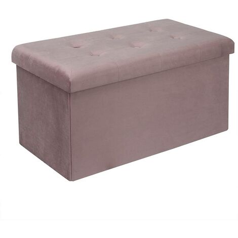 WOLTU Pouf Contenitore Pieghevole Cassapanca Scarpiera ingresso Poggiapiedi 76cm Rosa