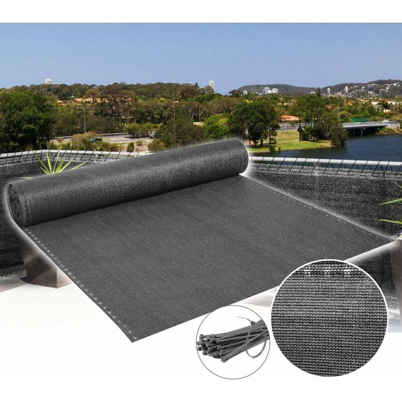 Privacy Garden Screen Fence Cover Net Panel Balcony uv Protection Shade Anthracite 1.8x15m - Woltu