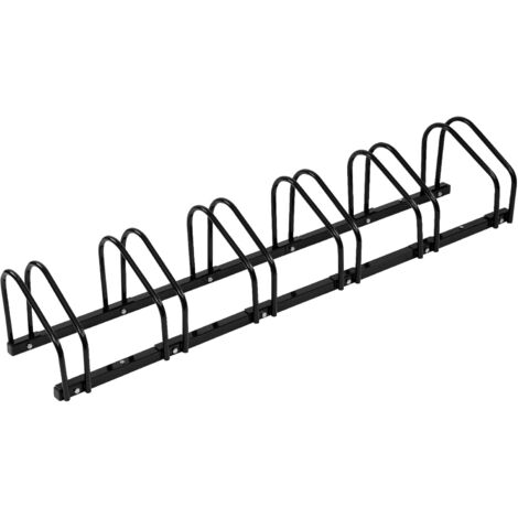 WOLTU Rastrelliera per Biciclette a 6 Posti Portabici Per Montaggio a Terra e a Muro Supporto Per Biciclette in Metallo Nero