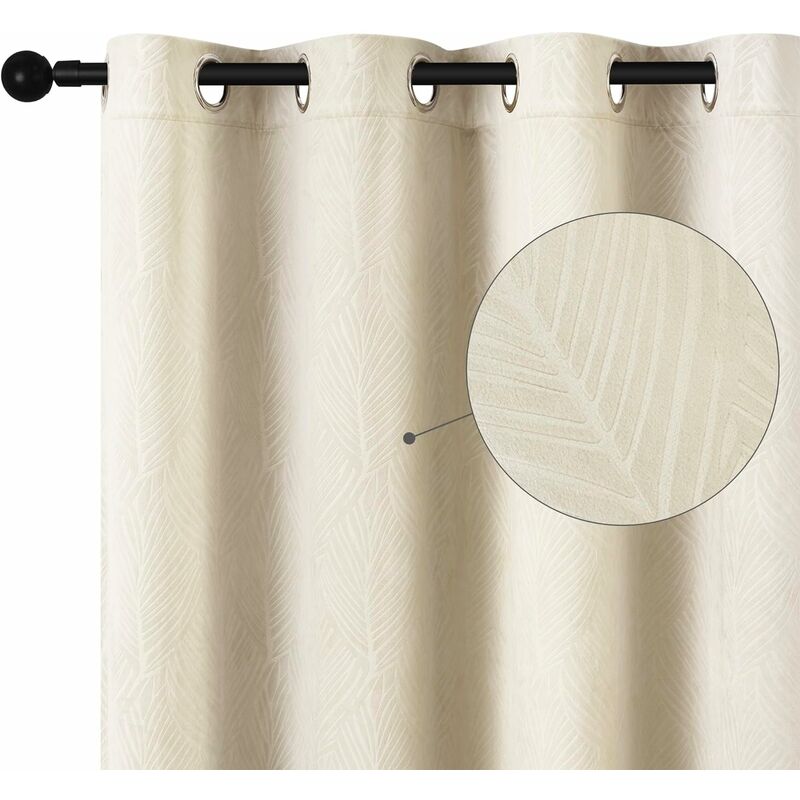 Woltu - Rideau de Fenêtre Occultant, Effet Velours, 135 x 225 cm, Rideau Opaque avec Œillets, Tenture Isolante et Thermique pour Salon, Chambre,