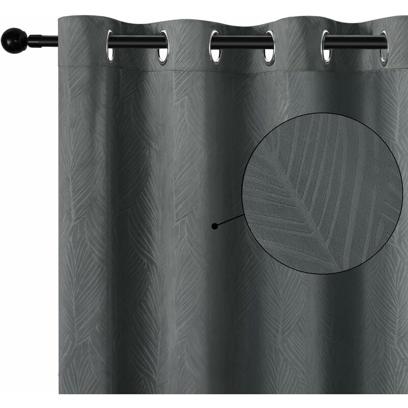 Woltu - Rideau de Fenêtre Occultant, Effet Velours, 135 x 260 cm, Rideau Opaque avec Œillets, Tenture Isolante et Thermique pour Salon, Chambre,