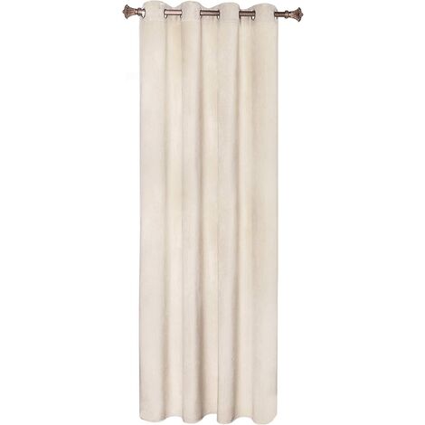 Woltu – Rideau occultant en velours 300 g/m² – Isolation thermique – 140x225 cm – 8 œillets métalliques – Couleur beige