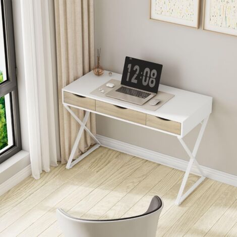 WOLTU Scrivania con Cassetto per Computer Ufficio Tavolo Studio Scrittoio Legno