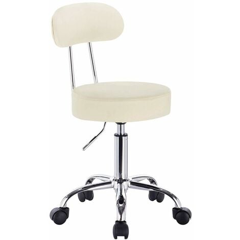 WOLTU Sedia da Ufficio Girevole Sgabello Sedia da Scrivania con Schienale Ruote Beige