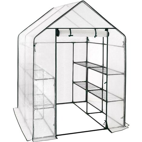 WOLTU Serra da Giardino con Telo in PE Vivaio per Piante Fiori da Balcone e Terrazzo 143x143x195 cm trasparente