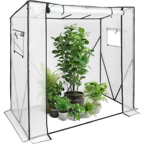 Woltu – Serre à tomates imperméable – Bâche PE demi-translucide 130g/m2 – Dimensions 200x77x146/169 cm – Résistante aux UV et à l'eau