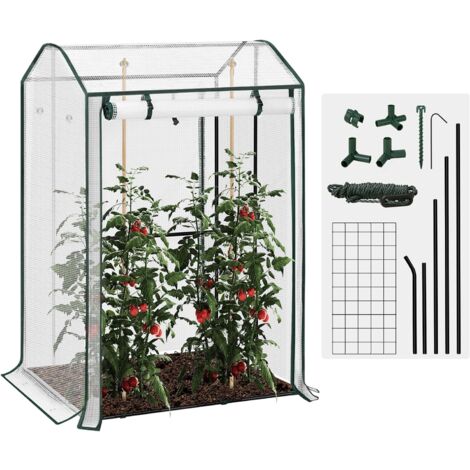 WOLTU Serre de Jardin, 100 x 83 x 150 cm, Serre Tomate, Serre d'Hivernage, Blanc