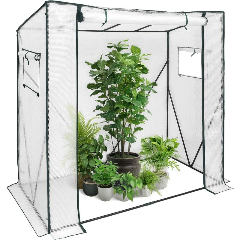 Serre de jardin imperméable Woltu Bâche pe demi-translucide 130g/m2, 200x77x146/169cm