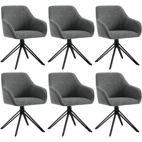 WOLTU Set 6 Sedie Imbottite Moderne da Cucina o Soggiorno Grigio scuro