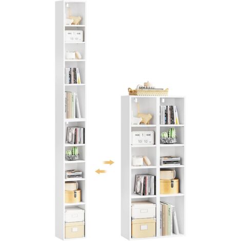 WOLTU Set di 2 libreria con 4 ripiani - Bianco