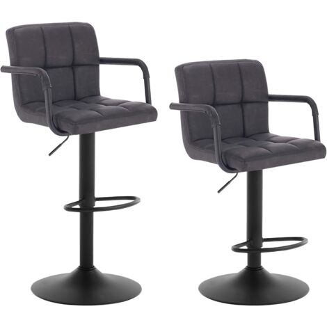 WOLTU Set di 2 sgabelli da bar con schienale, seduta in similpelle ben imbottita, gambe in acciaio, 37x51x112 cm, nero