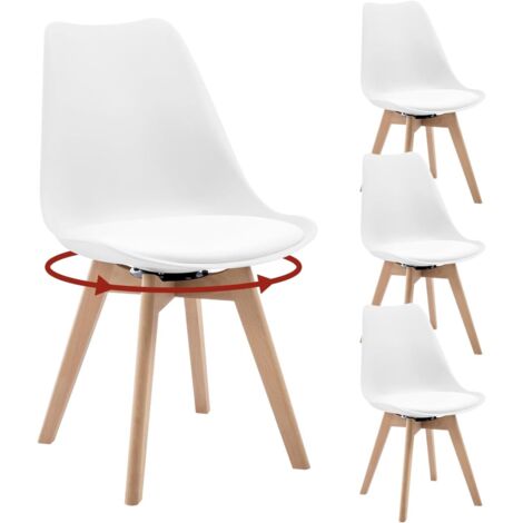 WOLTU Set di 4 sedie da pranzo, CapacitĂ  di Carico 120 kg, Bianco