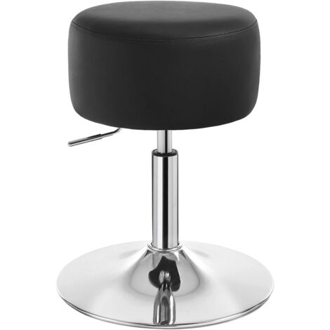 WOLTU Sgabello da bar regolabile in altezza in similpelle, sgabello da cucina, capacità di carico 100 kg, nero