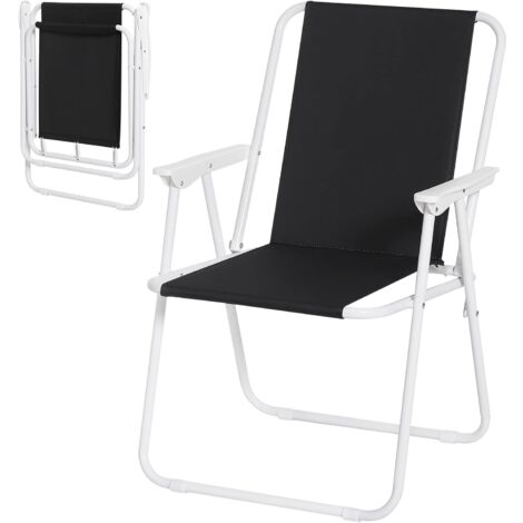 WOLTU Silla de Camping Silla Plegable Ultraligera Silla de Acampada de Playa o Camping para Exteriores Silla Jardin Negro