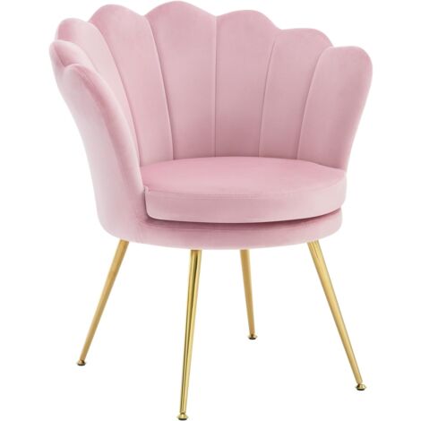 WOLTU Sillón Acolchado para Dormitorio, Terciopelo, Rosa