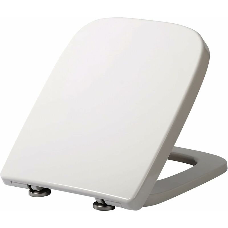 Square wc Toilet Seats White Soft Close Quick Release Toilet Lid Cover - Woltu