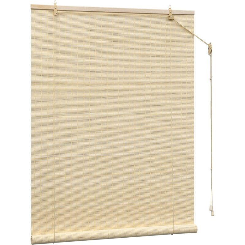 Woltu - Store Enrouleur Bambou, 60x220 cm, Store Bambou, Protection Solaire, Store Vénitien en Bambou, Tirage Latéral, Store Occultant, Respirant,