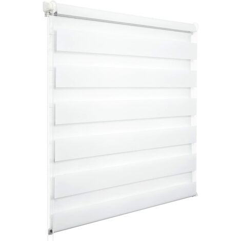 Woltu – Store enrouleur double 80x220cm – Fixation rapide sans perçage – Tissu polyester isolant thermique – VH5527WS
