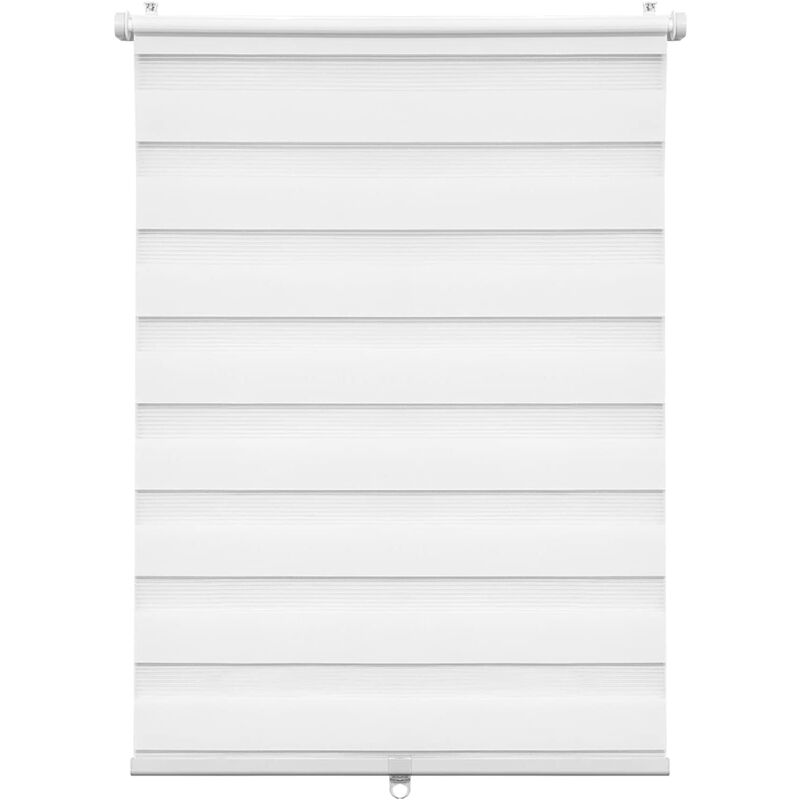 Woltu - Store Enrouleur Double, Store sans Cordon, Store à Rouleau Klemmfix Tamisant, 70x120cm Blanc, DR5625ws01
