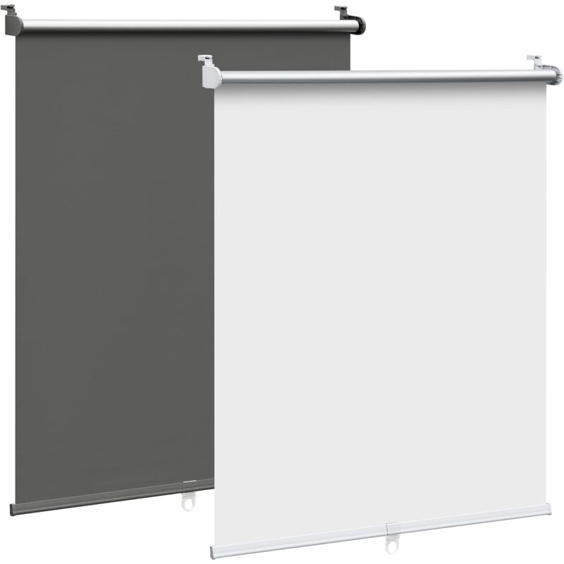 WOLTU Store Enrouleur Occultant, 100x150cm, Store sans Perçage, Store Opaque Rideau Thermique à Enrouler, Blanc sans Fil