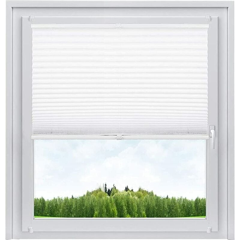 Stores plissés, Installation Rapide et Directement sans perçage, 60x130cm Blanc, PS5574ws - Woltu