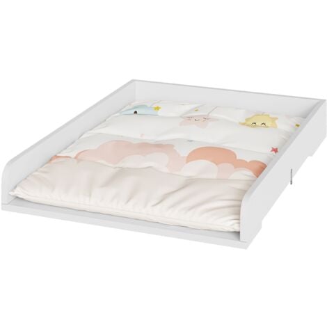 WOLTU Table à Langer Plateau, Plan à Langer pour Commode en MDF, 60x10, 5x80cm, Blanc WT007