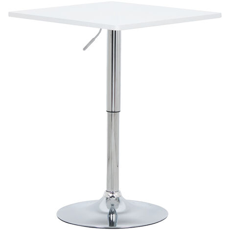 WOLTU Table de bar en MDF avec pied. Table carrée. Hauteur réglable. 60 X 60cm. Noir