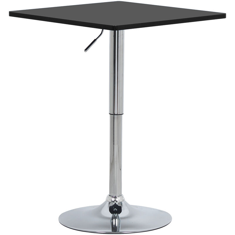 Table de bar en mdf avec pied. Table carrée. Hauteur réglable. 60 x 60cm. Noir - Woltu