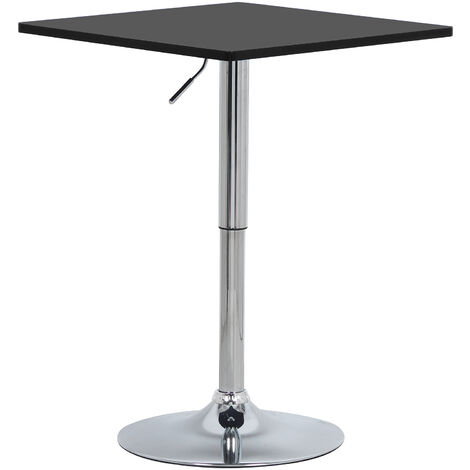 WOLTU Table de bar en MDF avec pied. Table carrée. Hauteur réglable. 60 X 60cm. Blanc