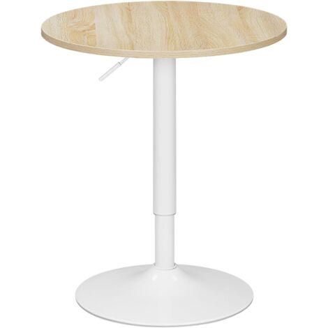 Woltu – Table de bar ronde – Meuble extérieur avec base en acier – Plateau pivotant 360° – Hauteur réglable 70-91 cm – Dimensions 60x60 cm
