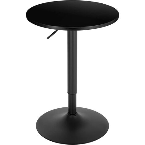 Woltu – Table de bar ronde réglable 69,5-91,5 cm – Pivotante 360° – MDF et métal – Diamètre 52 cm – Charge 100 kg