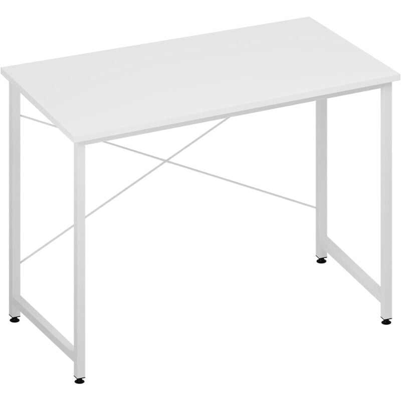 WOLTU Bureau de Travail, Table d'Ordinateur, Table Informatique en Bois Composé, 100x75x50cm, Blanc