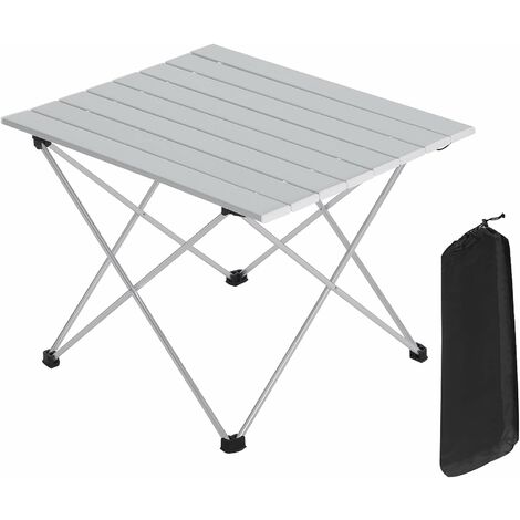 Woltu – Table de camping pliante en aluminium 56x46x40cm – Léger et portable – Facile à nettoyer – Sac de transport inclus