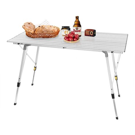 Table pliante acier 180x76x74 cm+ 2 bancs blanc 180x30x45 cm - RETIF