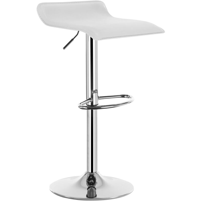 Tabouret de bar WOLTU en similicuir , Tabouret de bar pivotant, hauteur réglable, Blanc