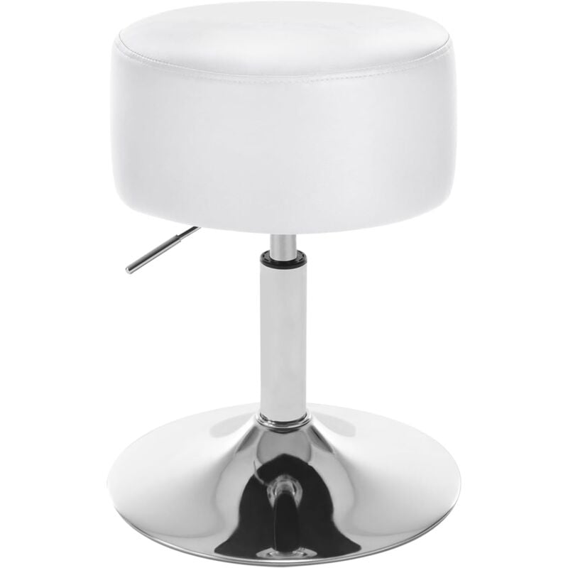 Woltu - Tabouret de Bar Réglable en Hauteur Tabouret de cuisine en Similicuir Capacité de Charge 100 kg, Blanc