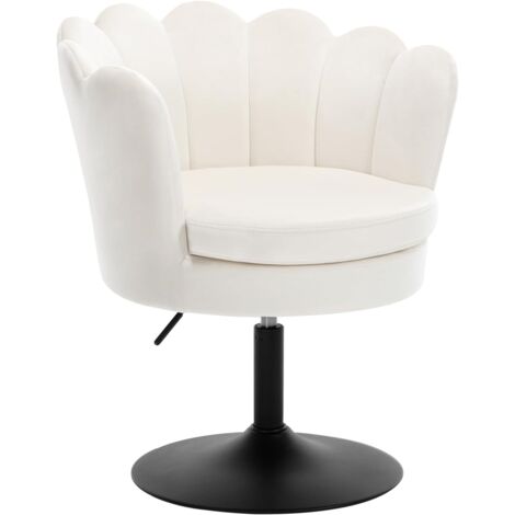 WOLTU Taburete Silla de Maquillaje Silla con Asiento de Flores Dormitorio, Crema