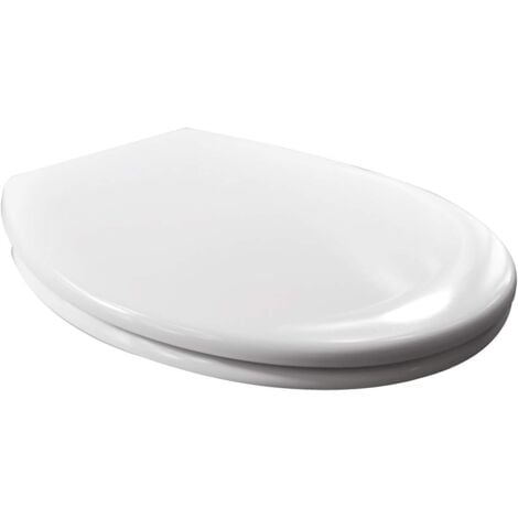 WOLTU Tapa de WC Tapa de Inodoro Asiento de Inodoro Bisagra de Cierre Suave Instalar Rápida Antibacteriano E