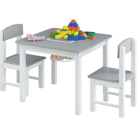 Tavolo per bambini in MDF e Faggio Bianco e naturale LOULOUNE